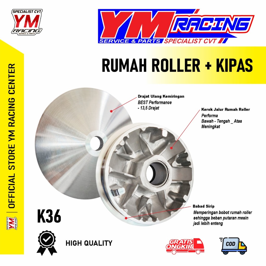 RUMAH ROLLER PLUS KIPAS VARIO 125 NEW BUBUTAN / RUMAH ROLLER + KIPAS BUBUTAN VARIO 150 / RUMAH ROLLE
