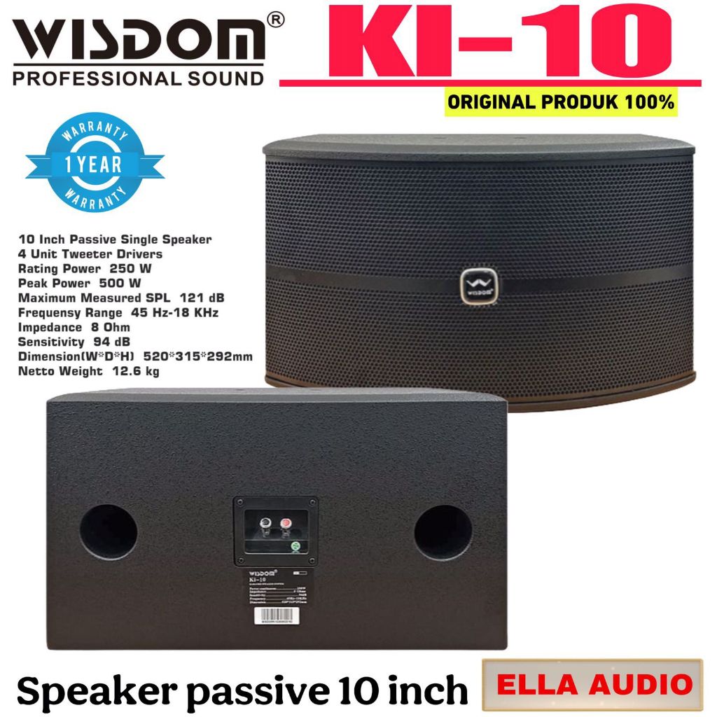Wisdom KI10 Speaker Pasif 10' Inch Karaoke Ki10 KI-10