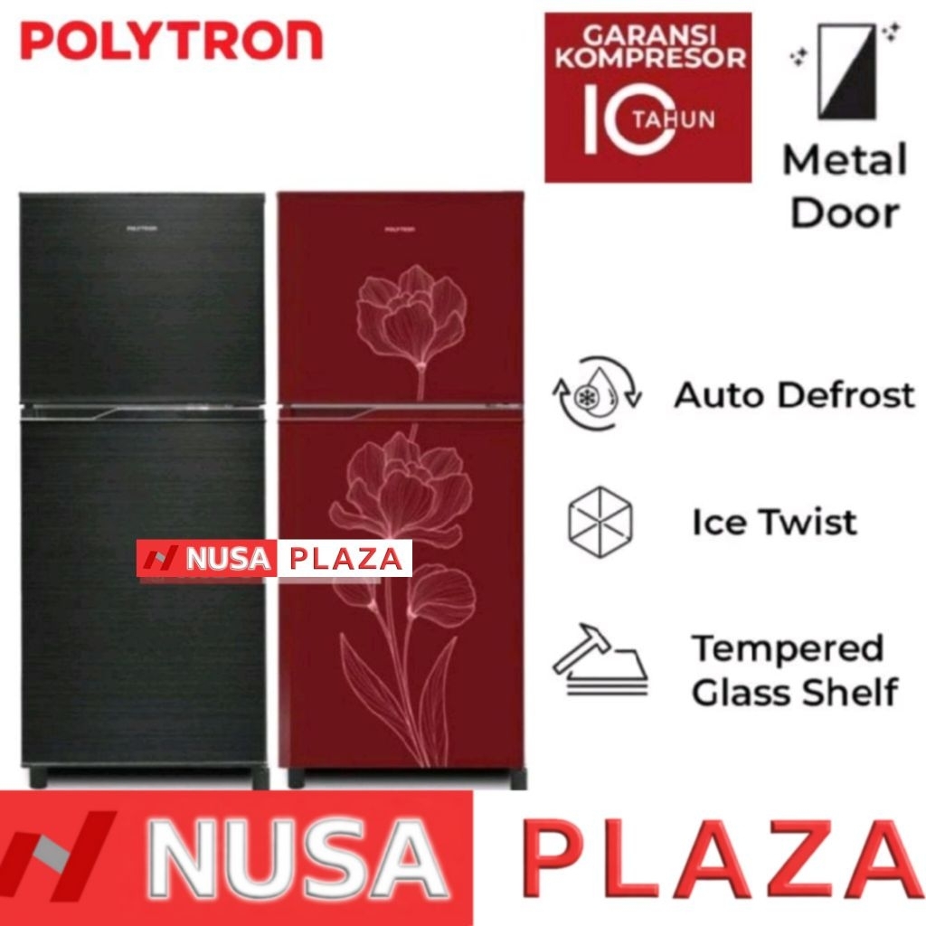 KULKAS POLYTRON 2 PINTU 200 Liter PRB-200 (KHUSUS MEDAN)