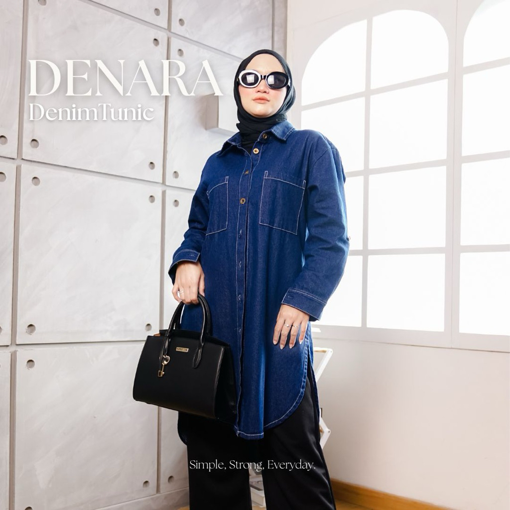 DENARA DENIM TUNIC | By Megapasha | Denim Tunik | 10 Oz Premium Denim Washing Fabric