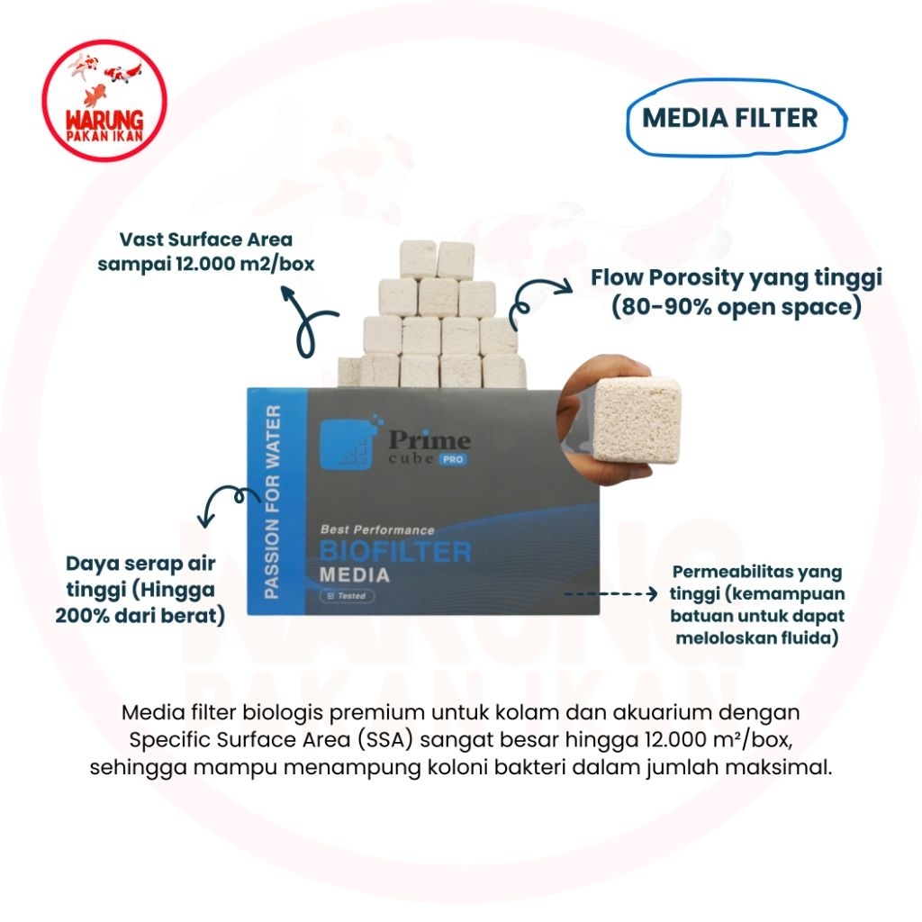 Prime Cube Pro media filter biologis kolam & aquarium