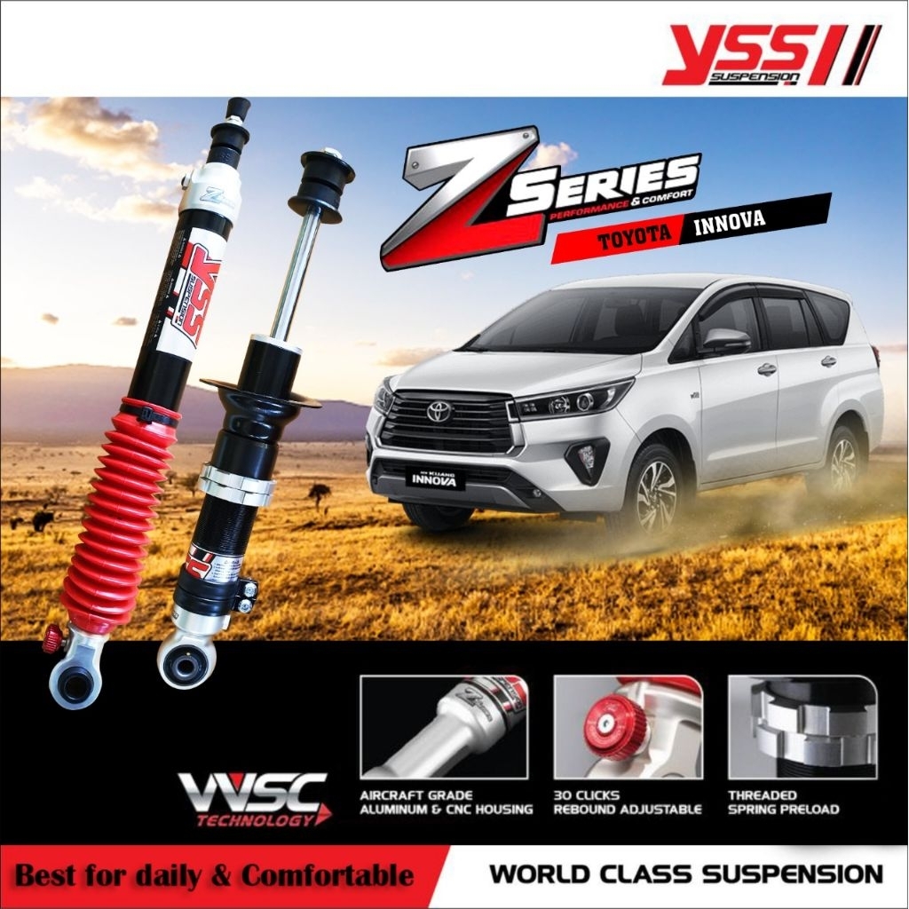 Shockbreaker YSS Z Series Monotube Toyota INNOVA & INNOVA REBORN 05-25 Adjustable