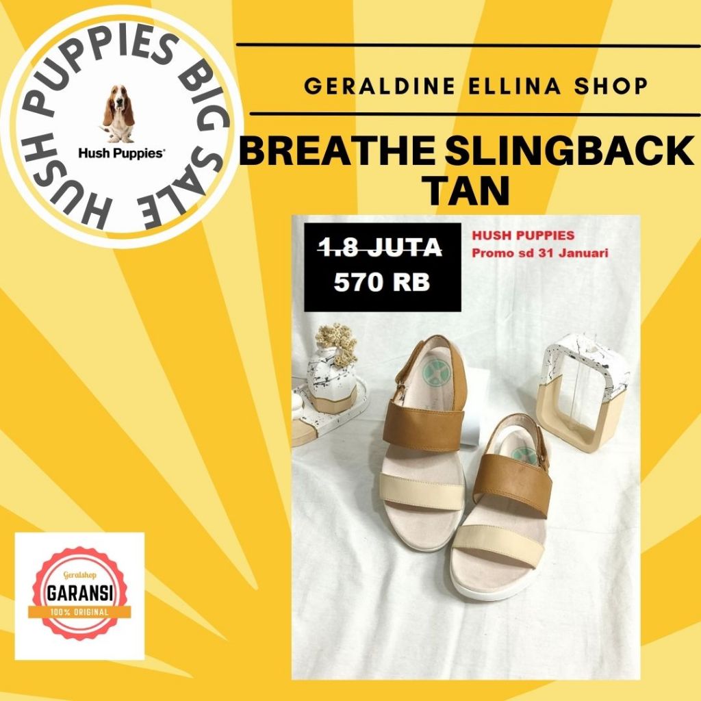 Sandal Sepatu  Hush puppies wanita original sale seri BREATHE SLINGBACK