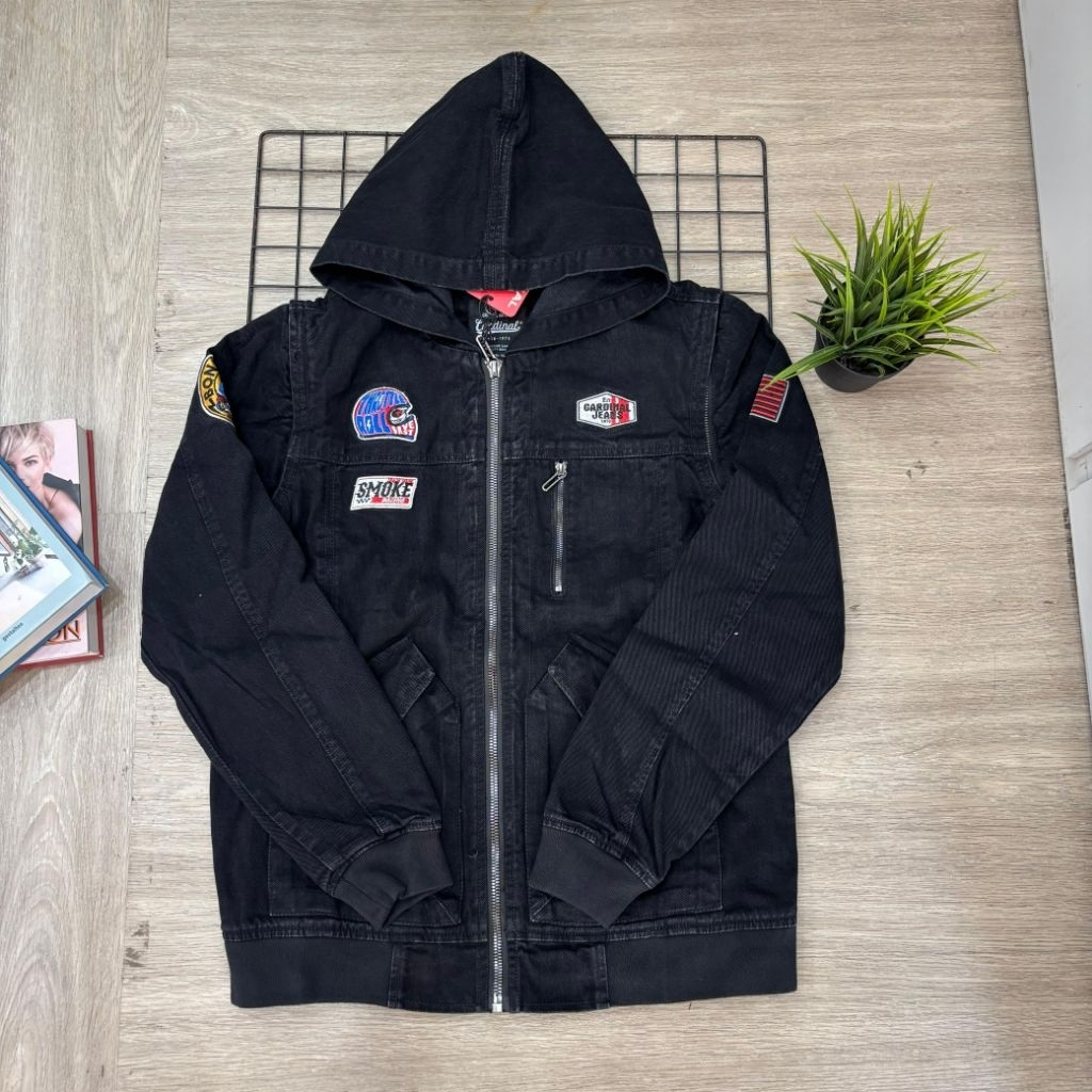 Jaket Cardinal Jeans Pria Original Lengan Lepas Pasang