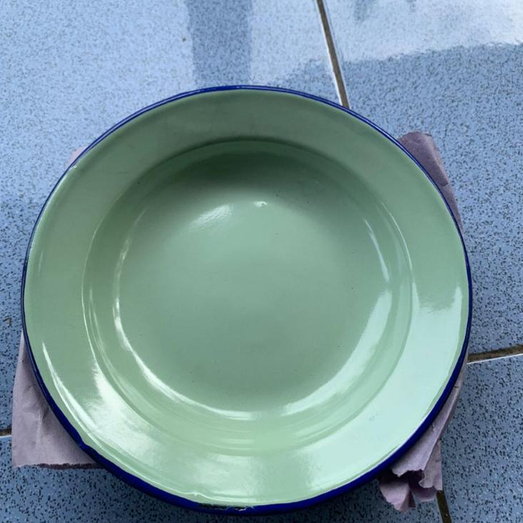 PIRING SENG 16CM / PIRING ENAMEL / PIRING JADUL HIJAU / LEPEK SENG RRT POLOS 16CM