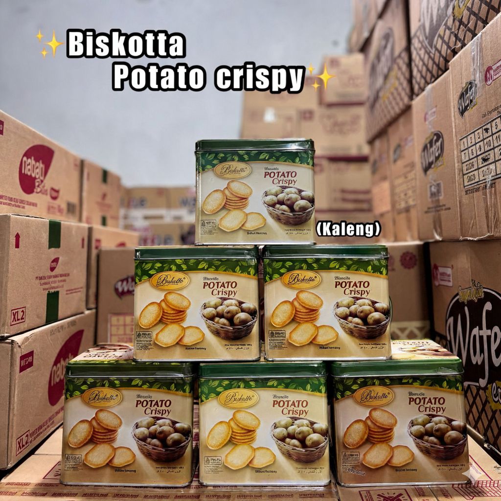 (BISA COD) BISKOTTO Potato crispy kaleng/toples berat 400gram