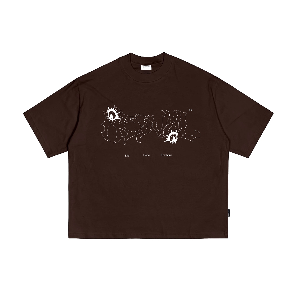 HESVAL T-shirt Oversized Boxy HOPE Dark Brown24s