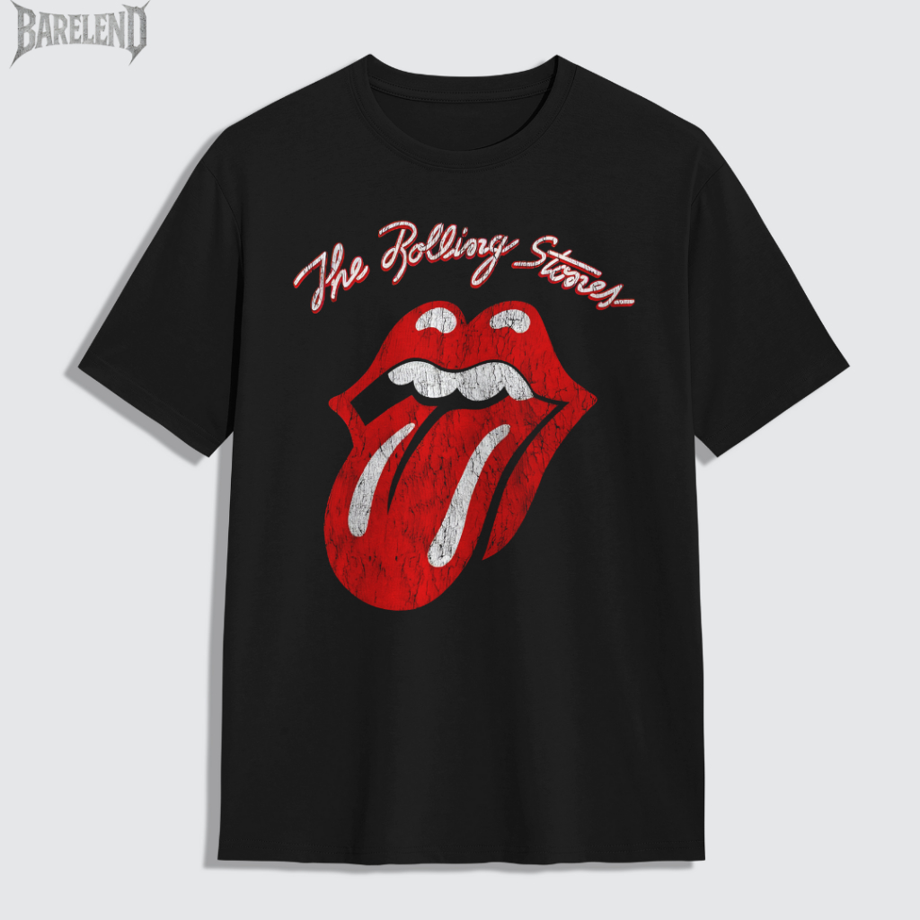 BARELEND T-SHIRT BAND THE ROLLING STONES | KAOS HITAM COWOK | KAOS DISTRO PRIA ORIGINAL PREMIUM | RE