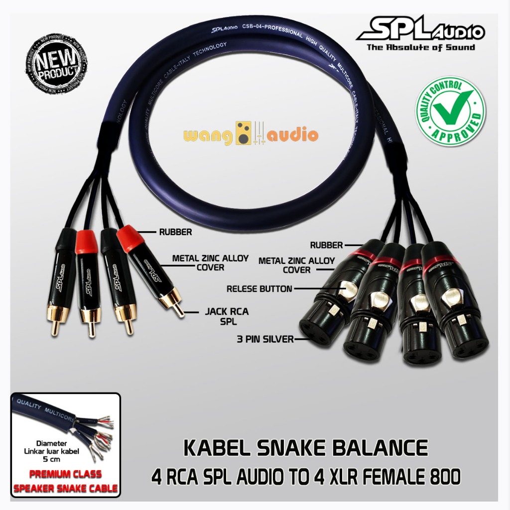 SPL AUDIO CSB-04 - Kabel Snake Premium 4x RCA SPL to 4x XLR Female 800 SPL AUDIO - WANG