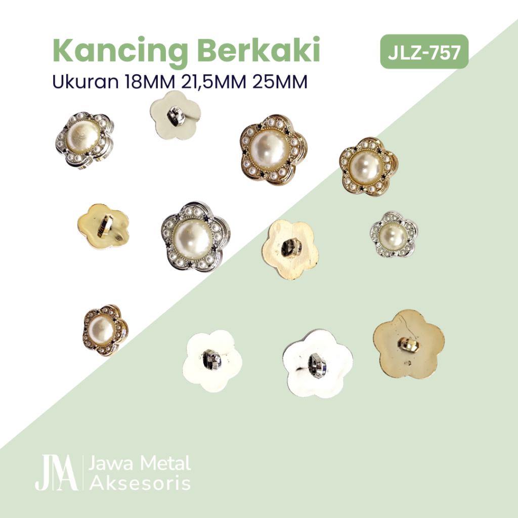 Kancing Plastik Kemeja Dress Blouse Bunga Mutiara 18mm 21,5mm 25mm JMA Plastic Button JLZ-757