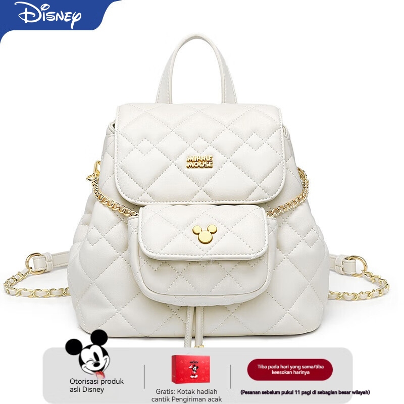 Zhens Store Premium Disney Mickey Mouse Bag Backpacker Tas Ransel Wanita Original - White