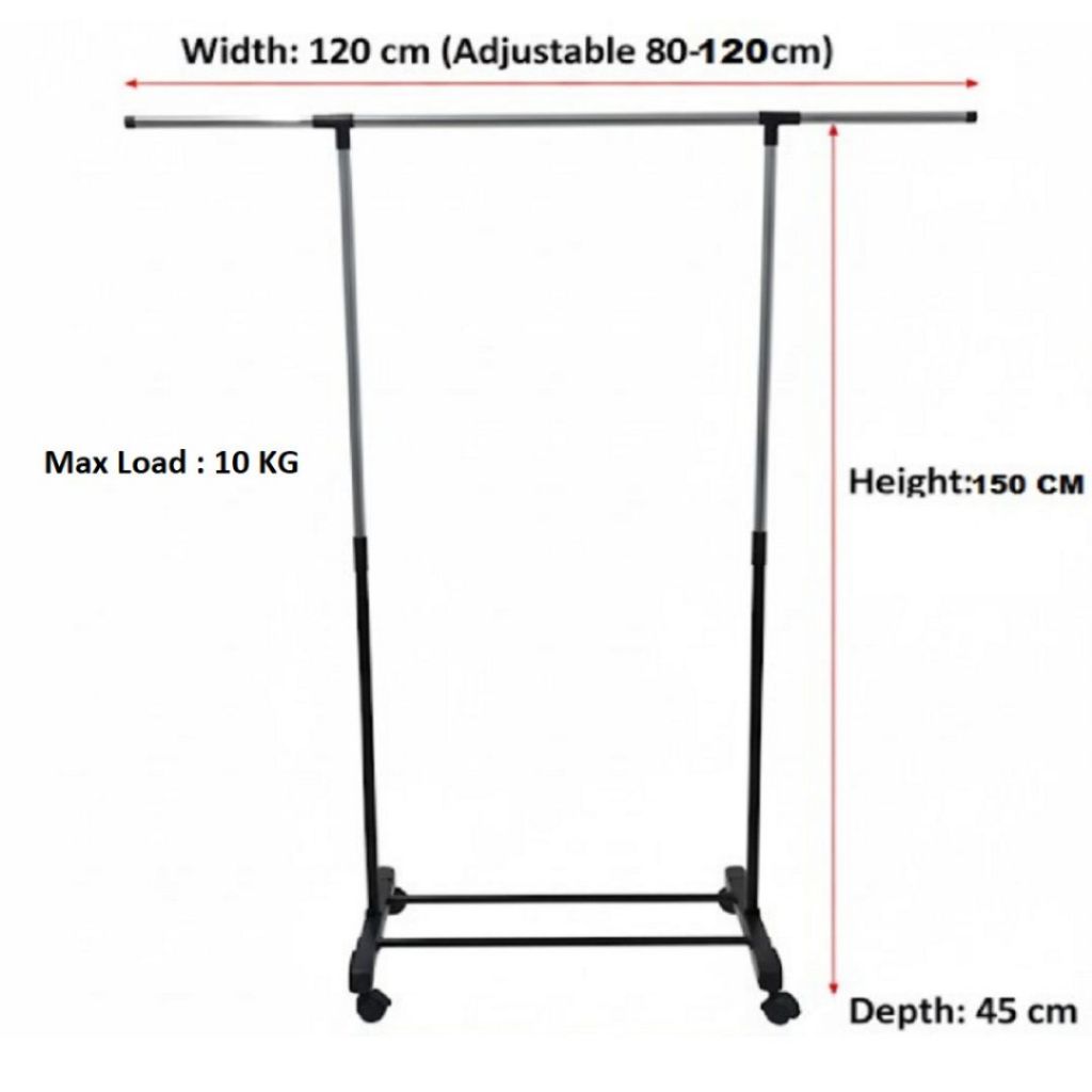 Gantungan Baju Besi Chrome Tahan Karat dan Mudah Dibongkar Pasang