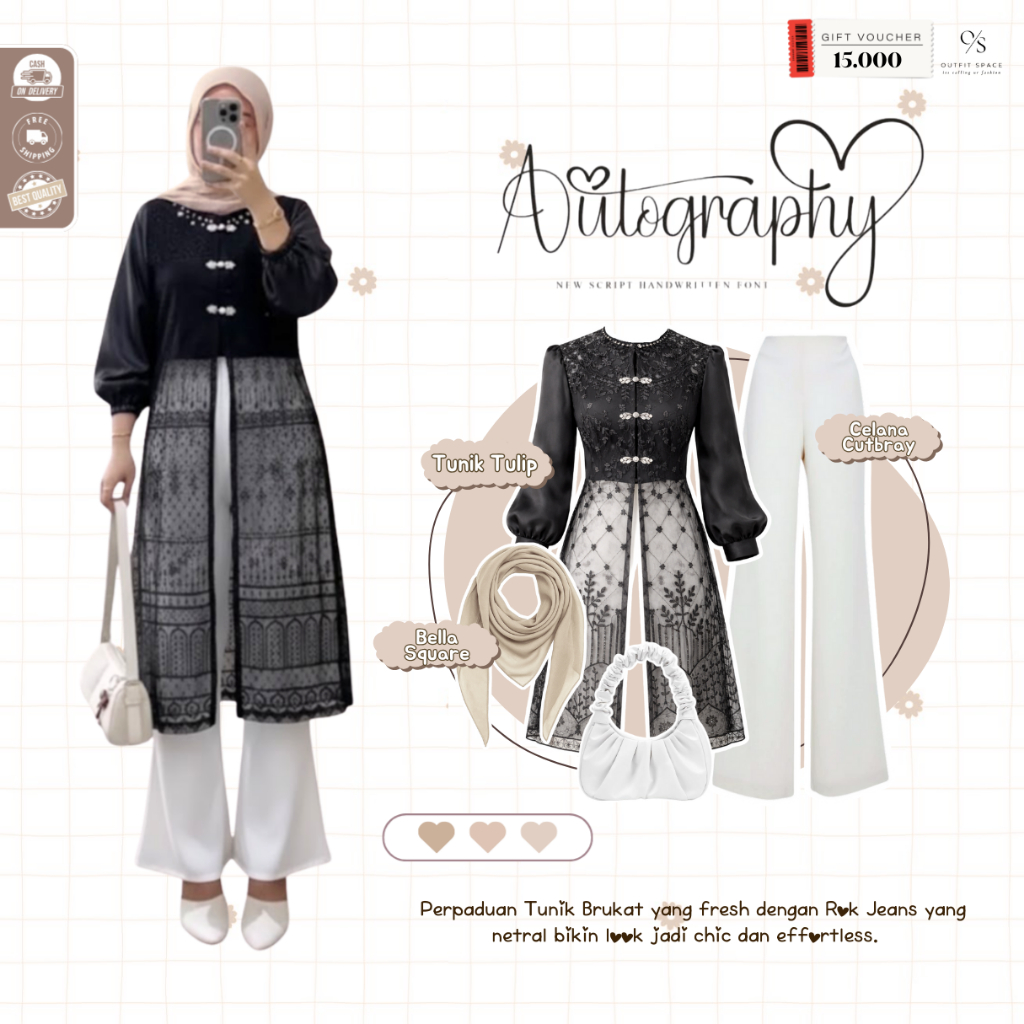 Salwa Tisya Oneset Lebaran 2026 ( Bella Square + Tunik Tulip + Celana Cutbray ) Oneset 3In1 Lebaran 