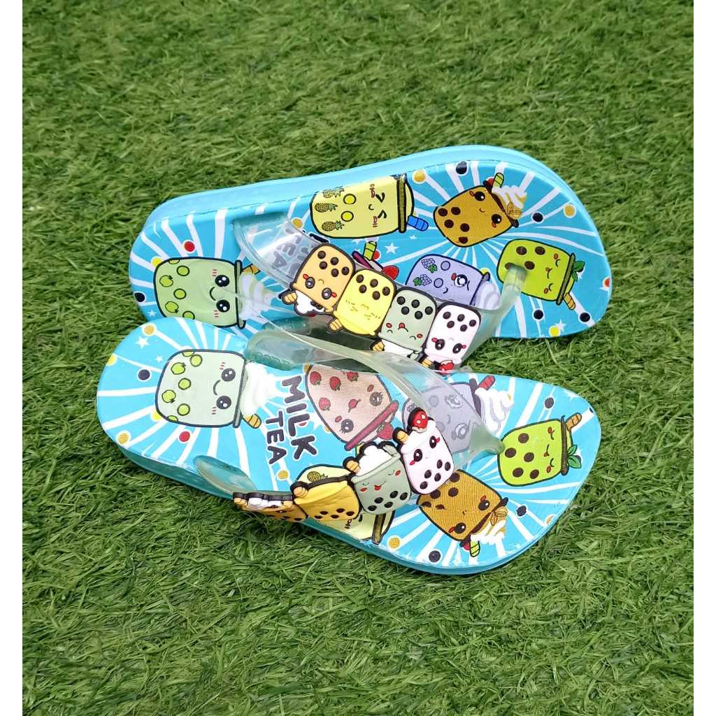 Dulux M 393 C & D (BB) Ukuran(24-35) | Sandal Capit Anak Motif Boba | Sandal Anak Berkarater Kartun 