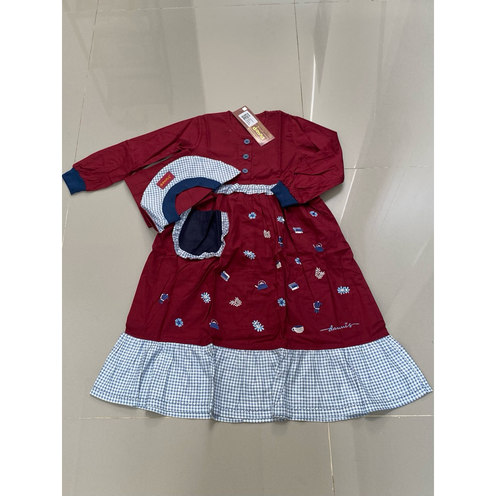 Rumah Dannis | Baju Muslim Anak Perempuan Size 2 Usia 2-3 Tahun Gamis Setelan Lebaran Dannis