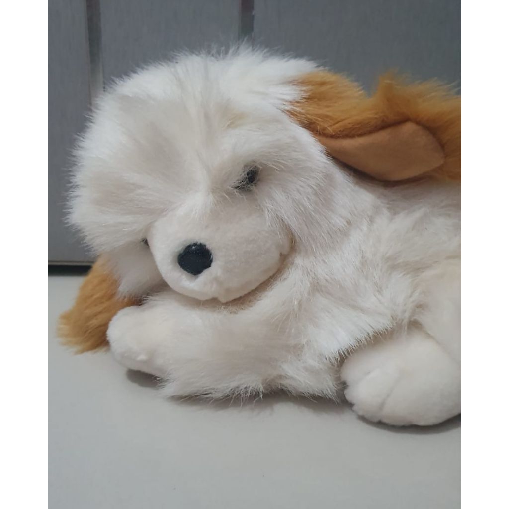 Boneka Anjing Lucu Putih Coklat Preloved