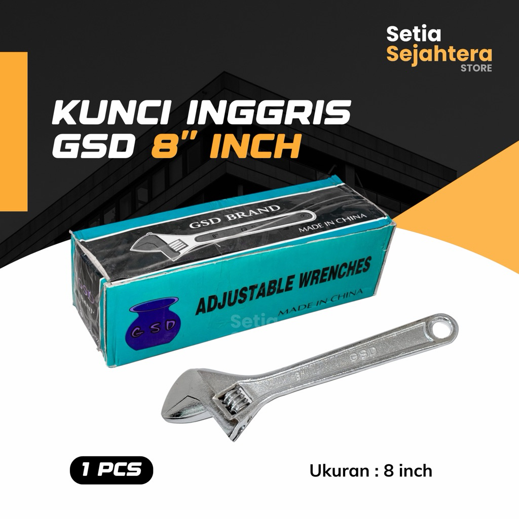 GSD Kunci Inggris 8 inch Baco Bago Bahco Adjustable Wrench - 1 pcs