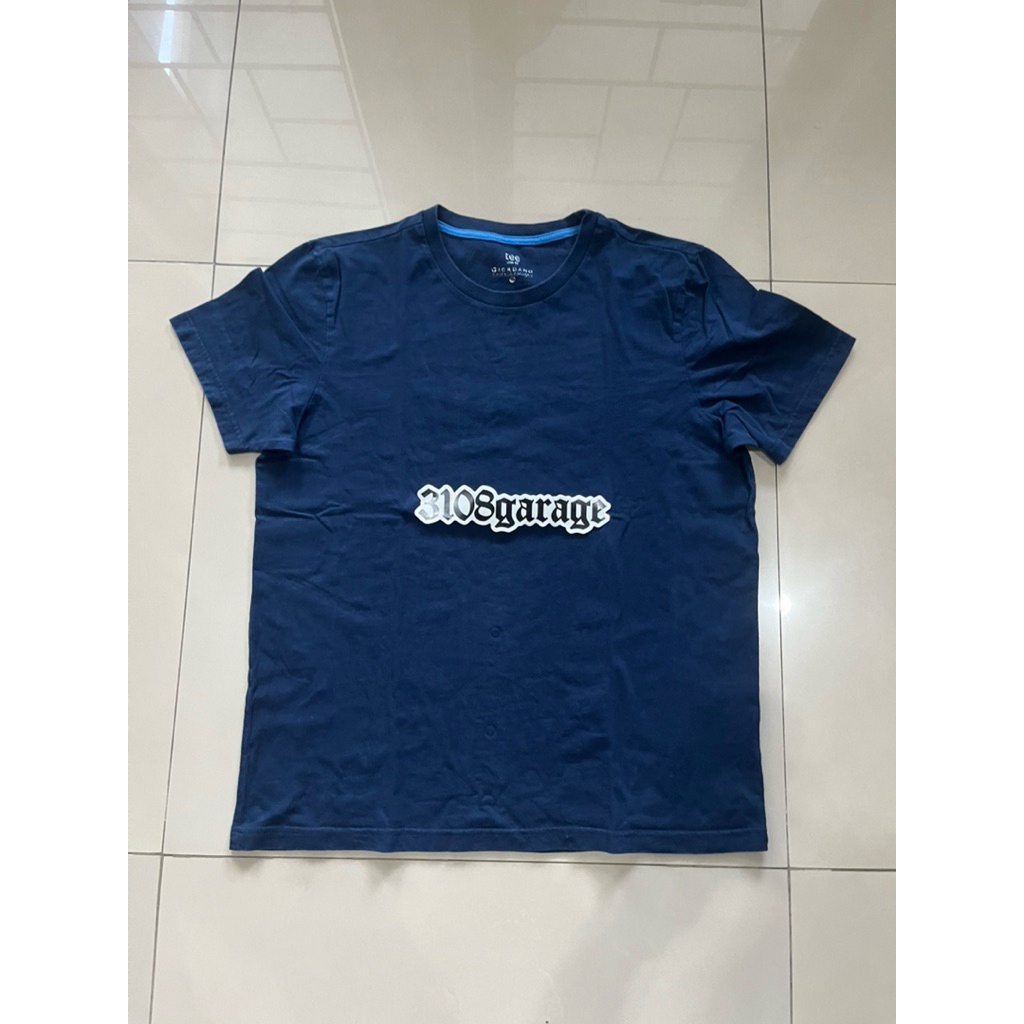 T-shirt tee kaos lengan pendek mens pria casual giordano navy biru dongker sz M used second