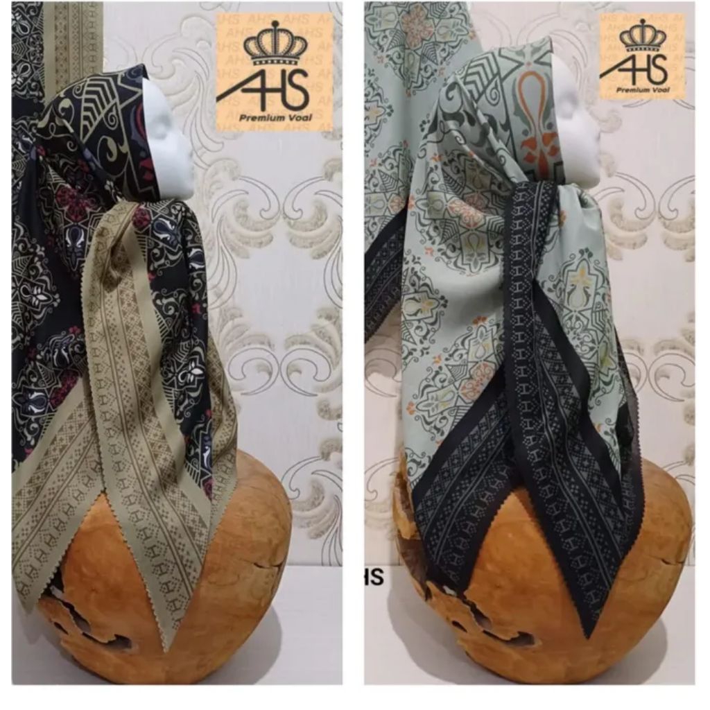 QJ Hijab segi empat Syar'i Voal Motif Series 1 AHS