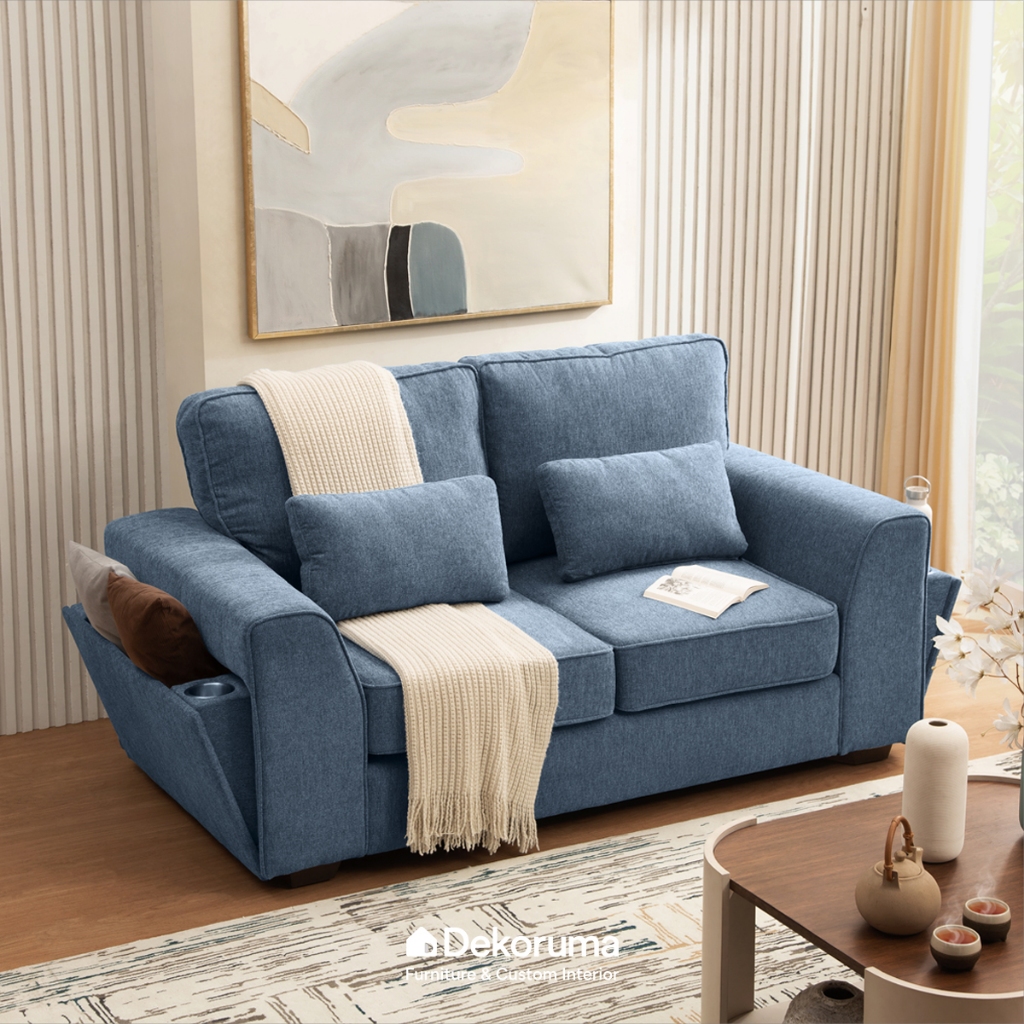 Dekoruma DEIKO Sofa 2 Dudukan Kain / Sofa 2 Seater / Sofa Ruang Tamu