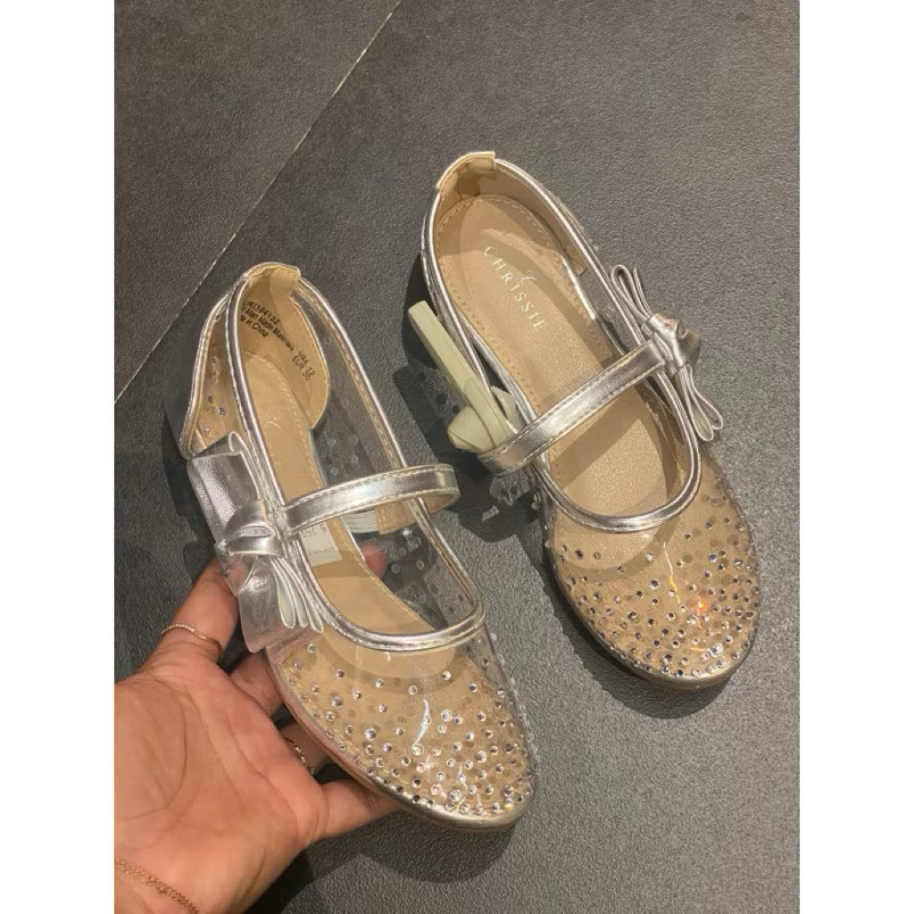 sepatu kaca anak transparan