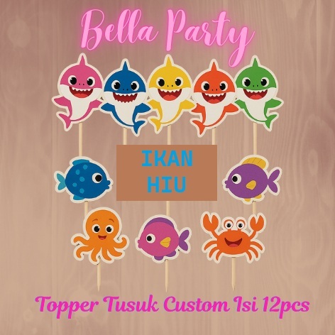12 pcs topper tusuk custom topper cake custom custom cake topper topper cake hiasan kue set custom k