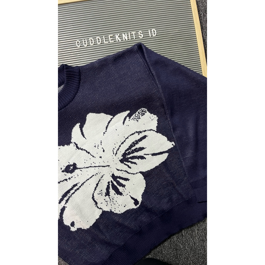 Flower Knitwear rajut crewneck