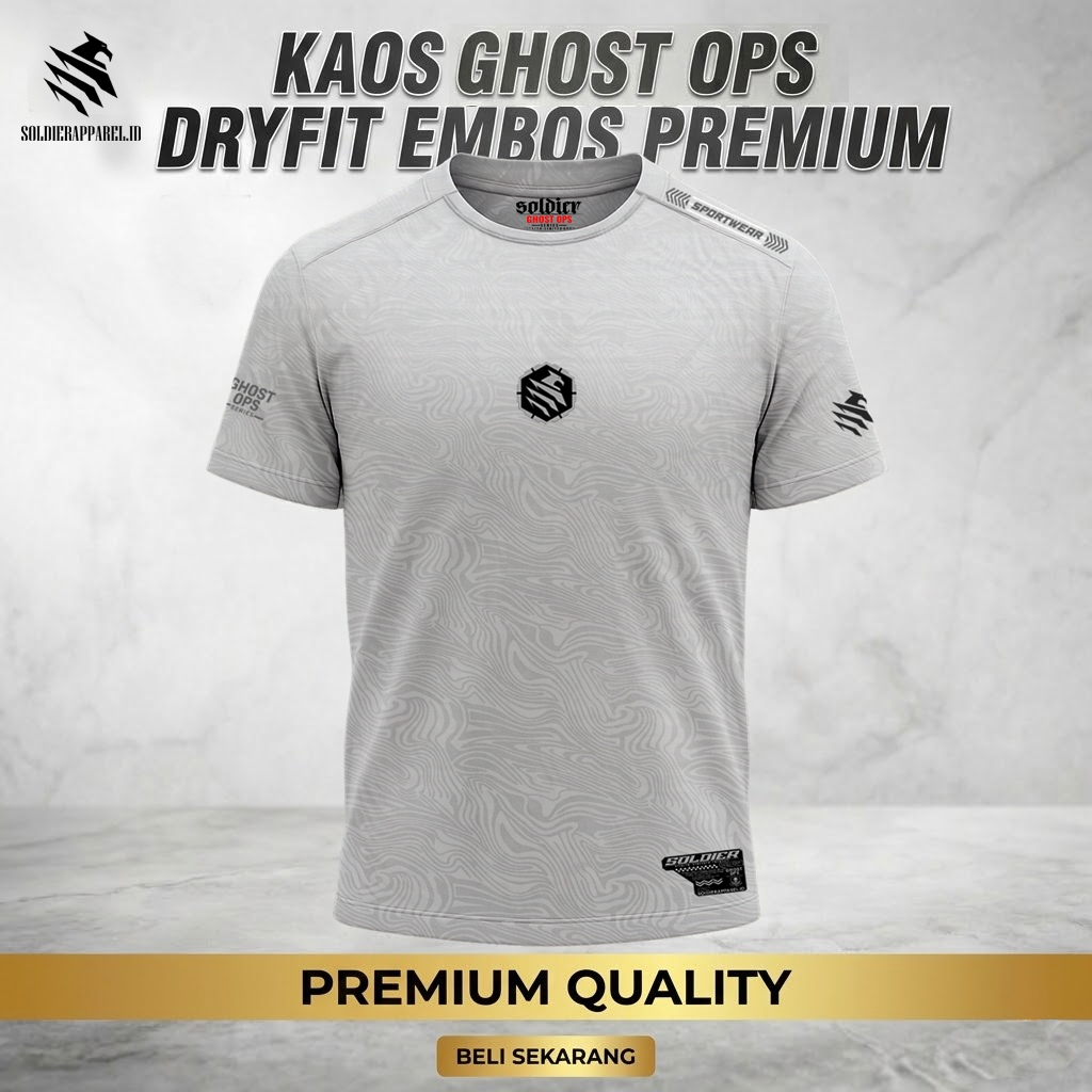 Kaos Olahraga Pria Dryfit Embos – Ghost Ops Series | soldierapparel.id