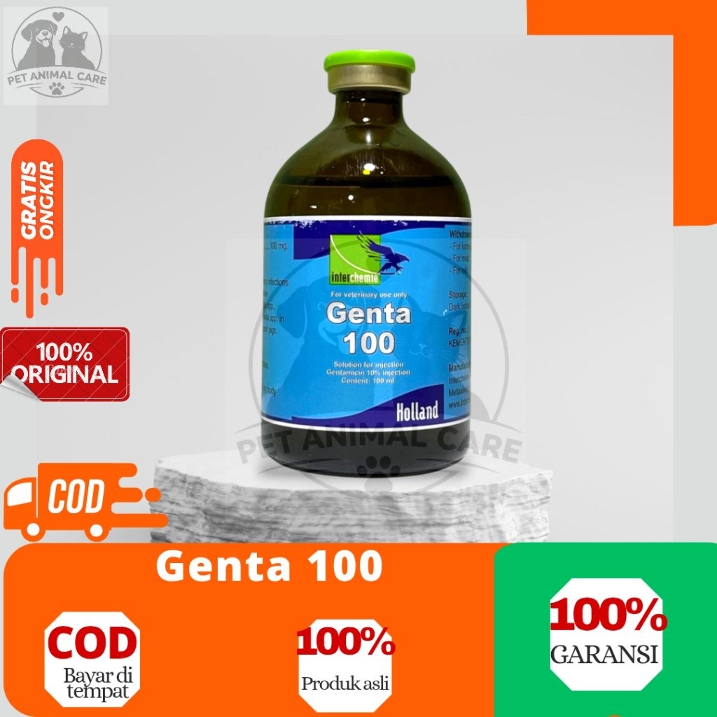 Genta 100 - Genta 100ml Injeksi untuk hewan ternak