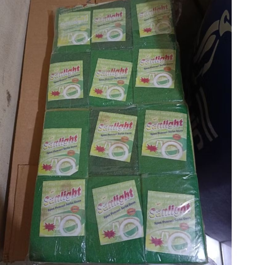 SPON CUCI PIRING SUNLIGHT ISI 12Pcs/1Pack RENCENGAN