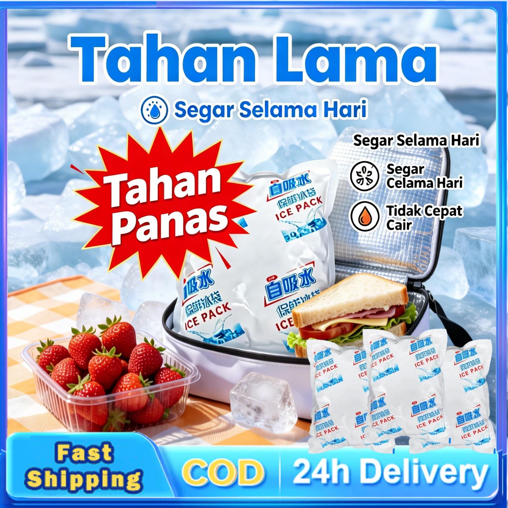 [Stock Ready]Es Gel Otomatis Reusable Anti Bocor Tahan Dingin 24 Jam Pendingin Frozen Packing Kirima