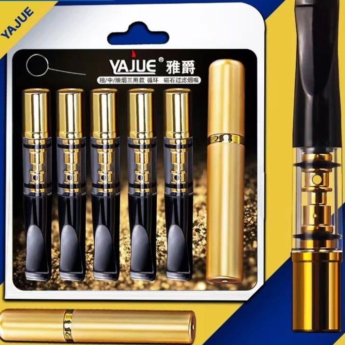Pipa Filter Jziy YJ-176 Menyaring Racun Asap 2 Tahap Ganda Filtrasi Resin 5 Pcs Classic