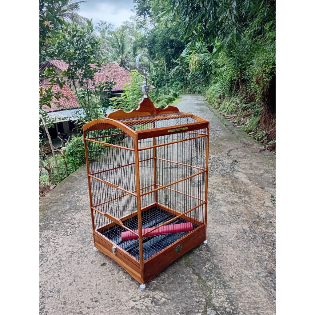 SANGKAR KOTAK NATURAL NO 2 JERUJI FIBER