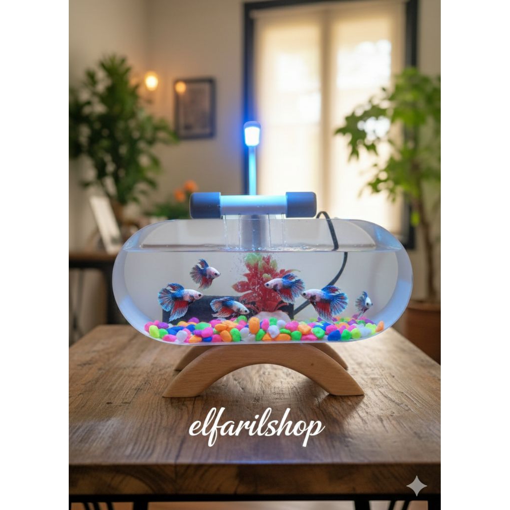 akuarium mini air terjun viral