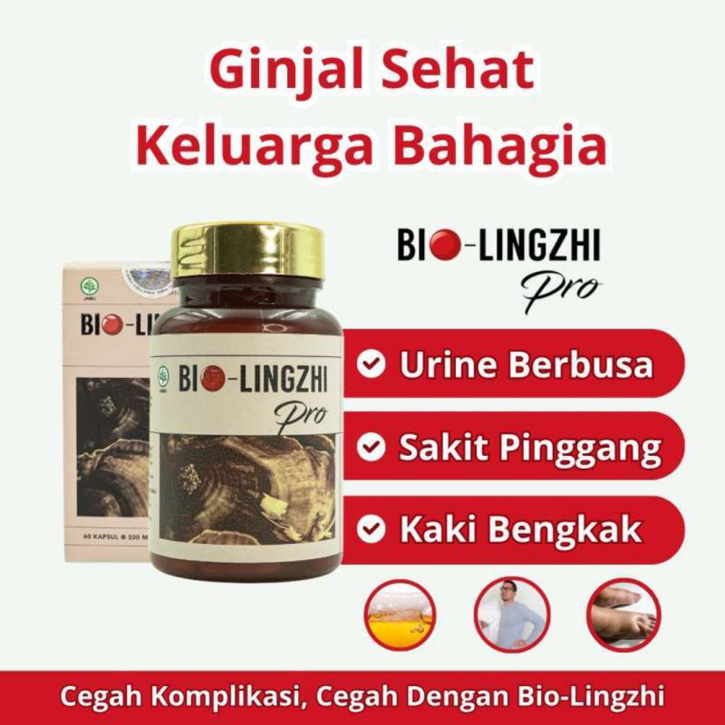 Bio Lingzhi Pro 100% Asli Original Suplemen bantuKesehatan ginjal jantung Kapsul Herbal Jamur Lingzh