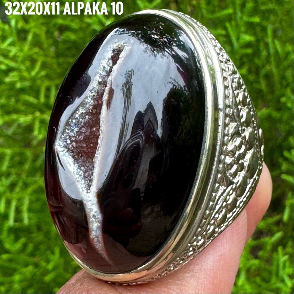 Cincin Batu Akik Natural Yaman Wulung