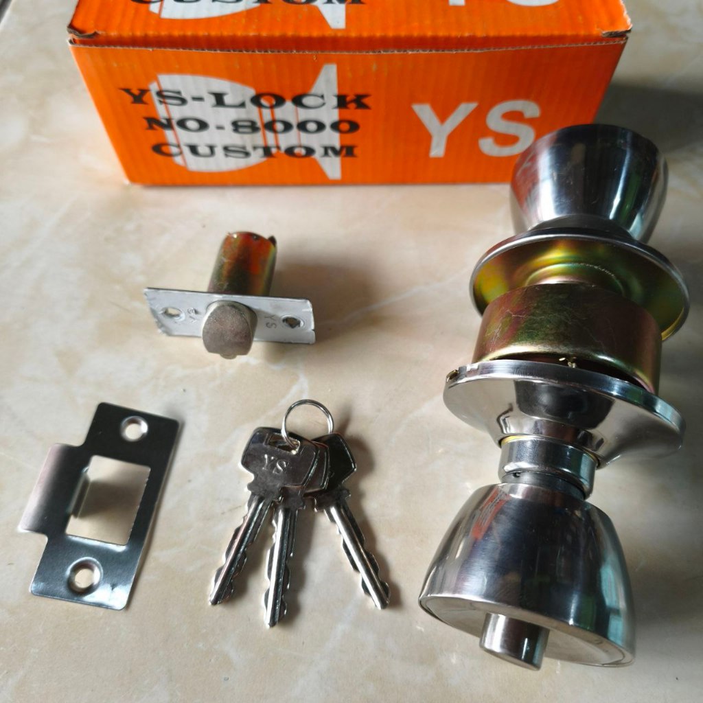 KUNCI PINTU BULAT KAMAR TIDUR KAMAR MANDI YS LOCK / KUNCI BULAT KAMAR MANDI
