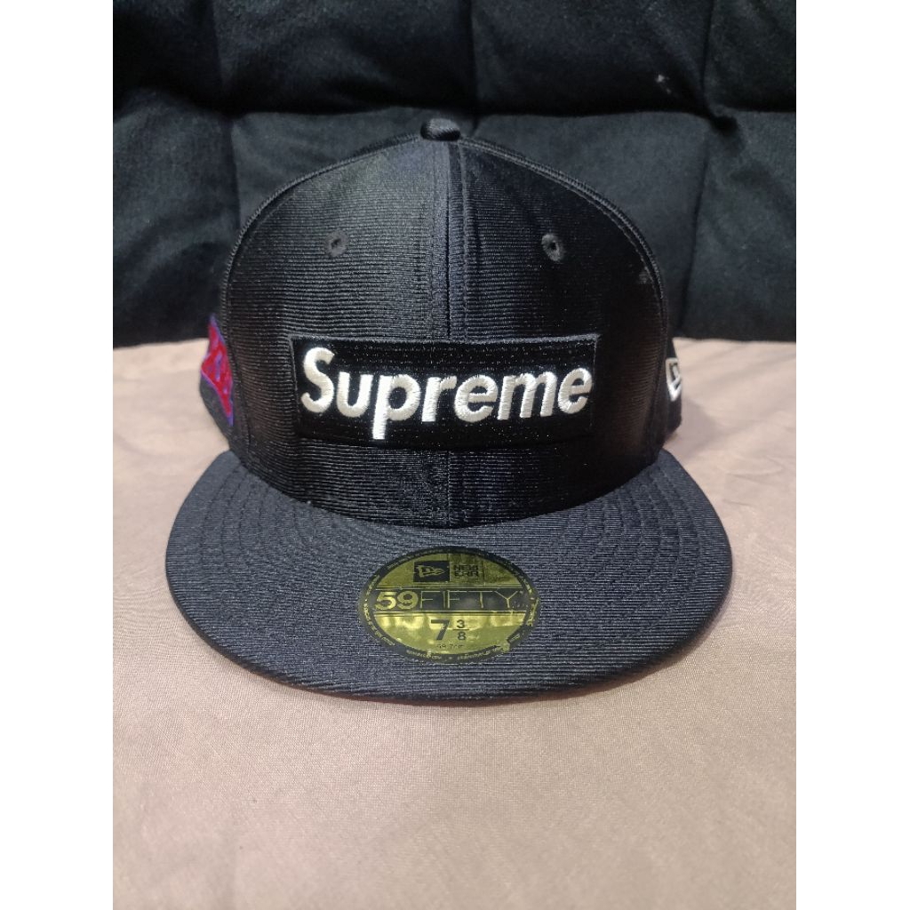 Topi New Era x Supreme 16S Black Size 7 3/8 Up Size 7 1/2 ORIGINAL 100%