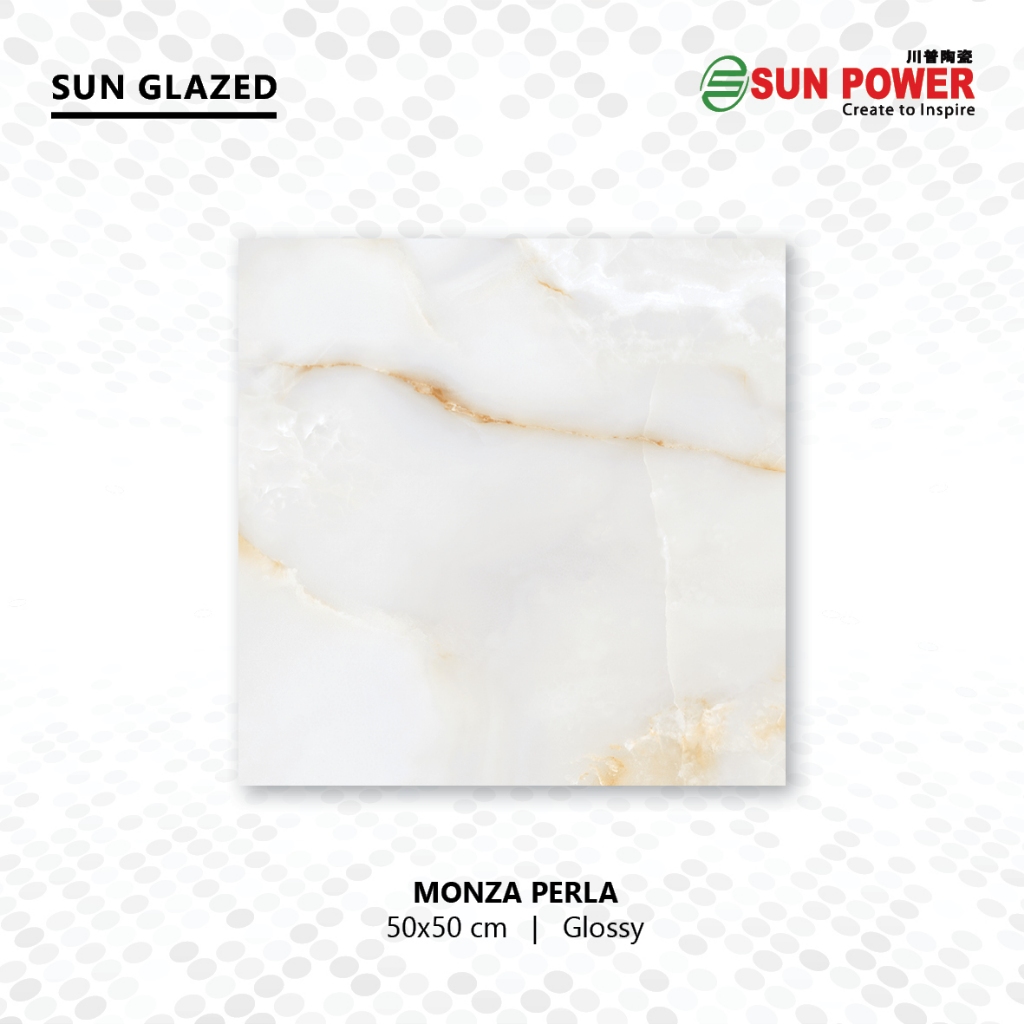 Keramik Lantai Body Putih Glossy - MONZA PERLA 50 X 50 GLOSSY | Sun Power