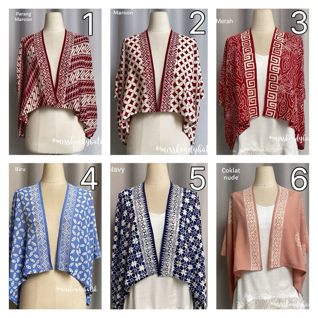 Misskendy - Outer pendek paris Batik Wanita gemesh adem