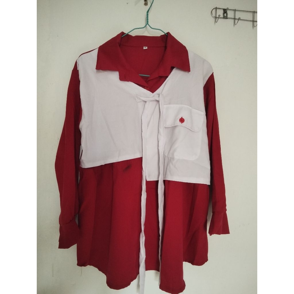 baju merah putih wanita