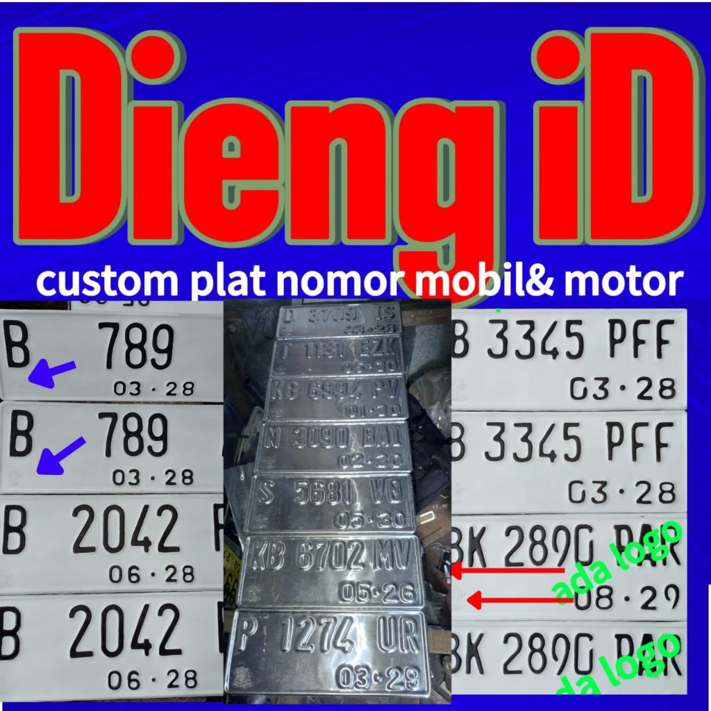 variasi plat motor font baru putih/standar putih