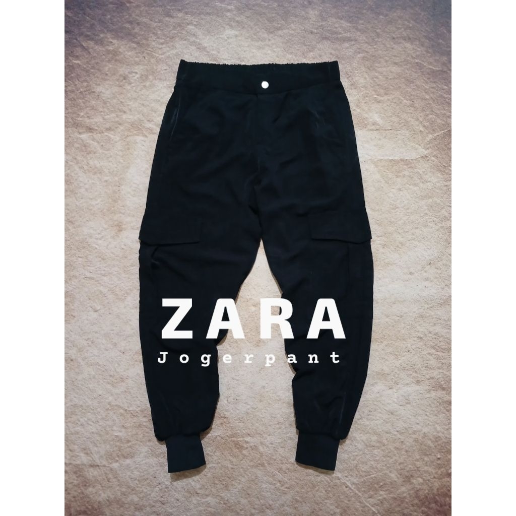 celana joger ZARA bahan polyster bekas recomend