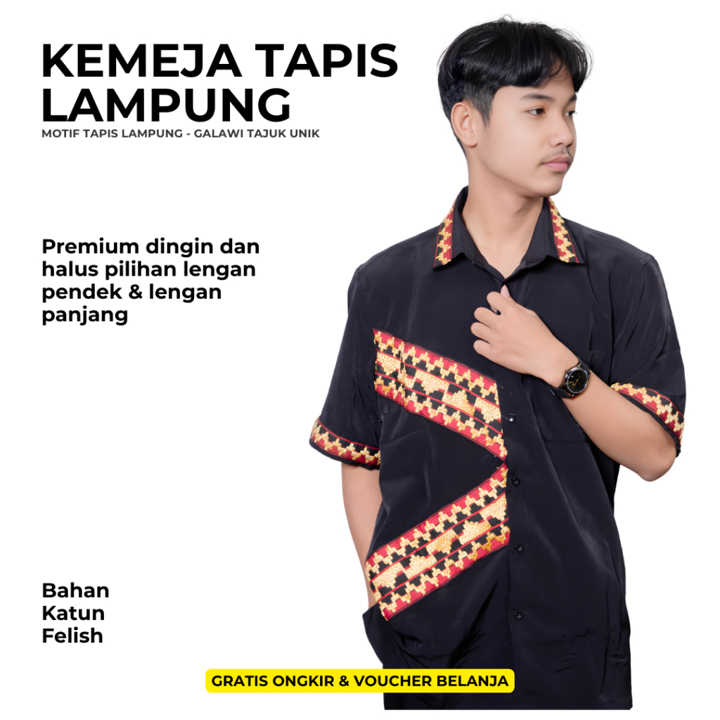 KEMEJA TAPIS LAMPUNG - GALAWI MOTIF TAJUK UNIK - KEMEJA TAPIS LAMPUNG - KEMEJA PRIA LAMPUNG - KEMEJA