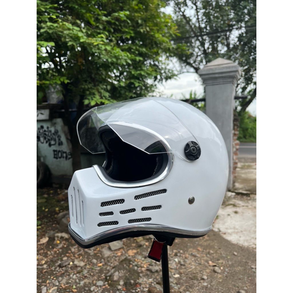 Helm Simpson Full face Dewasa Black & White