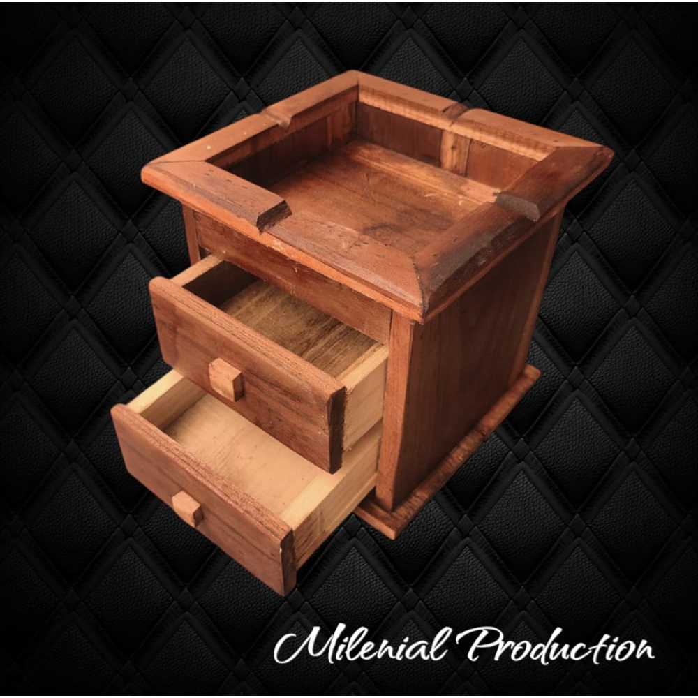 ASBAK KAYU JATI ASBAK LACI 2 SUSUN ASBAK KANTOR ASBAK MEJA KERJA