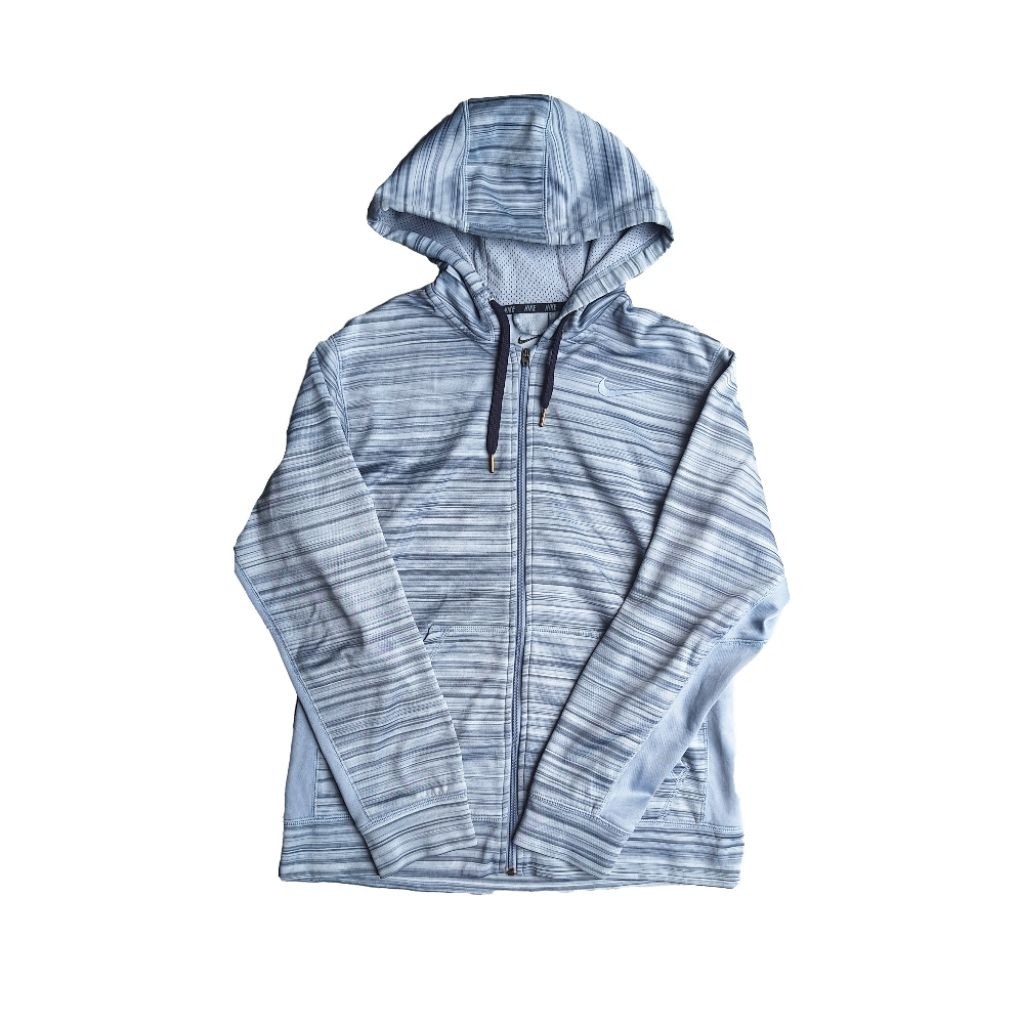 90s Vintage Nike Size M Blue Gray Full Zip Soft Hoodie