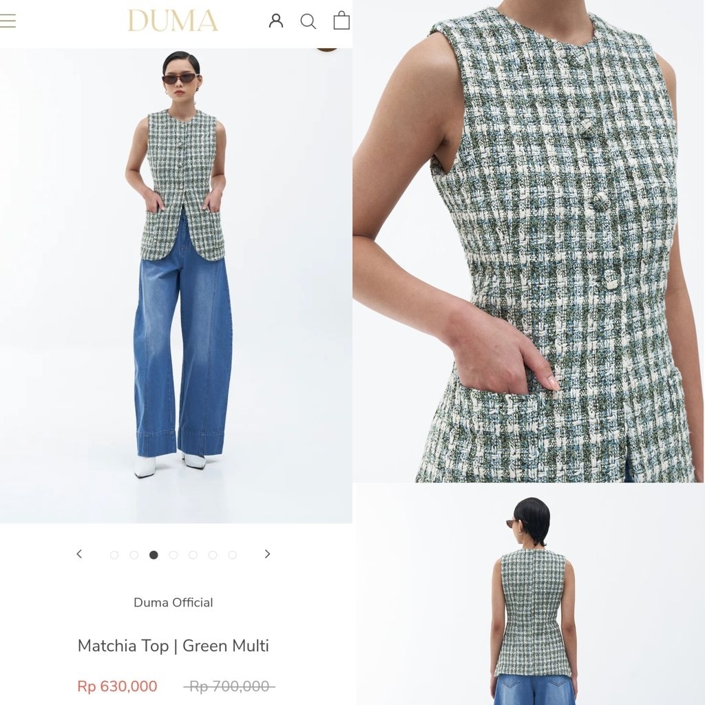 New Duma matchia top in green