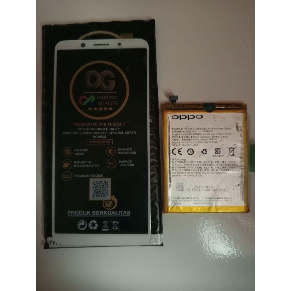 LCD OG & Baterai Ori copotan Oppo F5/F5 Youth