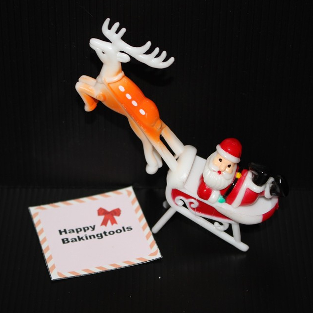 Topper rusa santa besar, hiasan kue natal, topper christmas cake, topper kue natal rusa santa